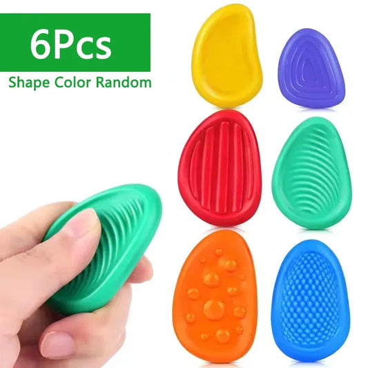 6Pcs Fidget Toys Adults Sensory Silicone Stone