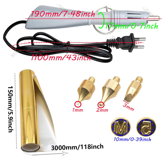 EU Plug Heated Foil Pen Hot Stamping Applicator Kit