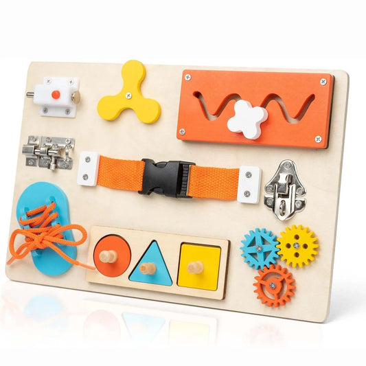 Wooden Activity Sensory Board for Fine Motor Skills