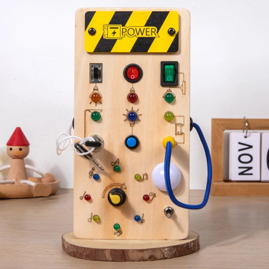 Montessori LED wooden Busy Board Sensory Toys