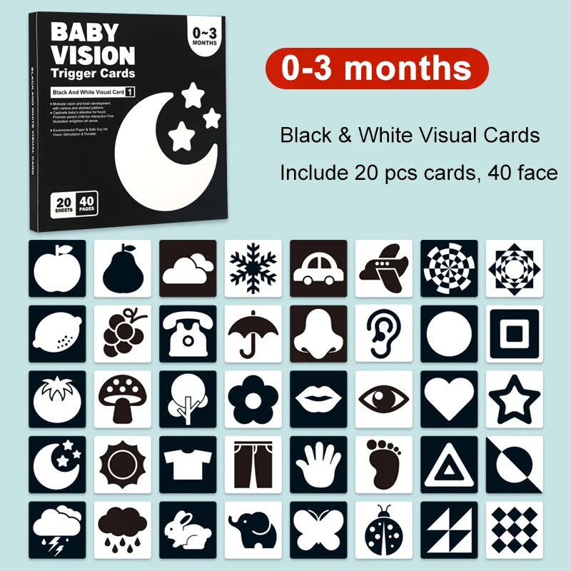 Montessori Black White Flash Cards