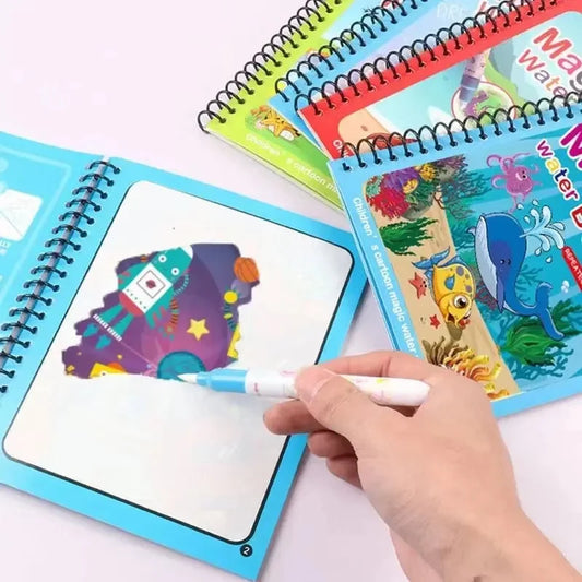 1 Book+1 Pen Reusable Coloring Book Wate