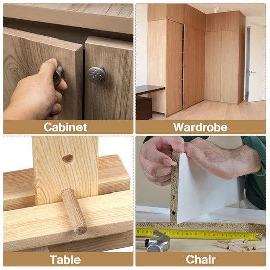 Round Fluted Wood Craft Dowel Pins