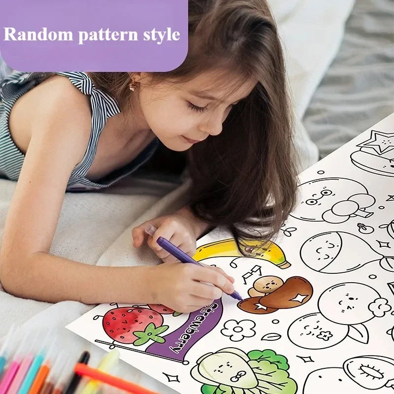 300CM DIY Drawing Roll Sticky Color Filling Paper