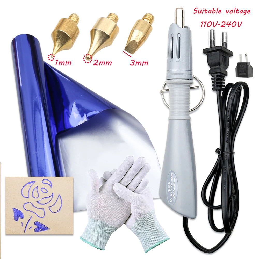 EU Plug Heated Foil Pen Hot Stamping Applicator Kit