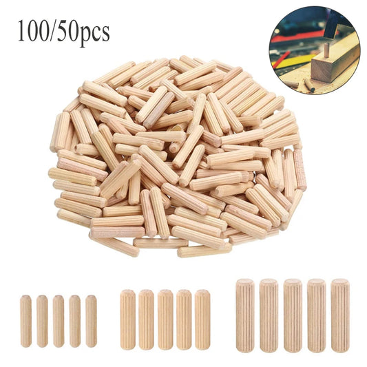 Round Fluted Wood Craft Dowel Pins