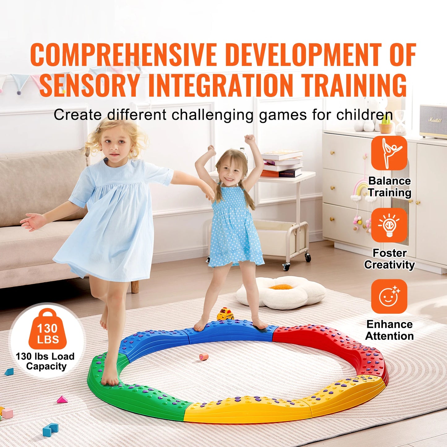 Kids Balance Beam Stepping Sensory Stones