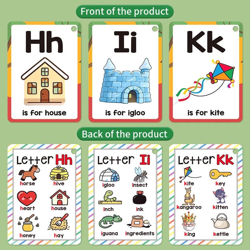 156 Words Learning Cards with Pictures Cognitive Game