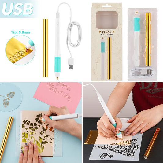 USB Powered Hot Foil Pen Set 0.8mm Heat
