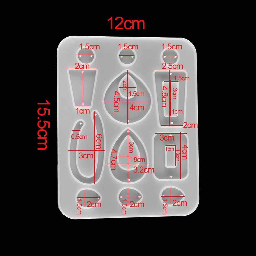 Earring Pendant Silicone Mold Epoxy Resin Jewelry Making Molds