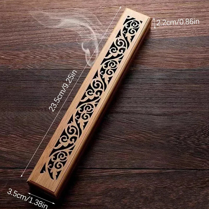 1pc Natural Bamboo Incense Burner With Laying Plate