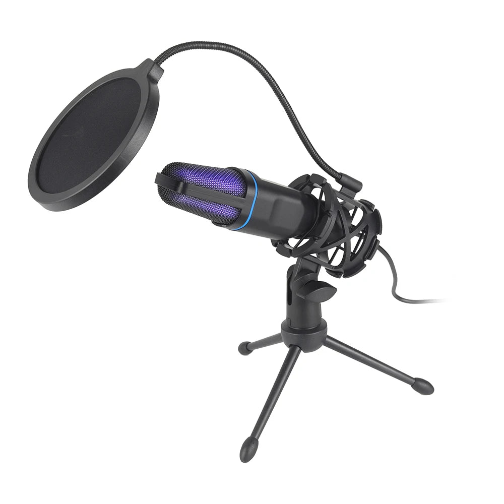 USB Microphone RGB Microfone Condensador