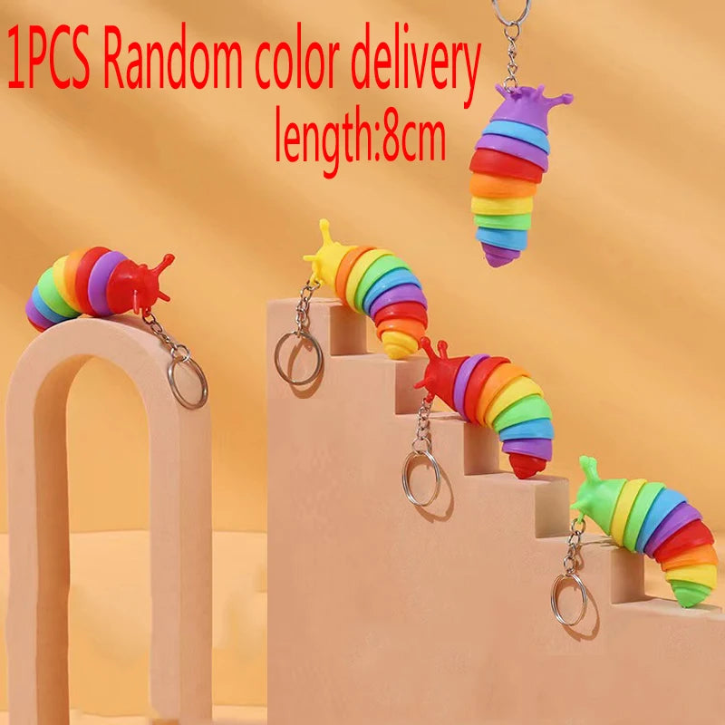 3D Colorful Slug Snail Toy Articulated Flexible