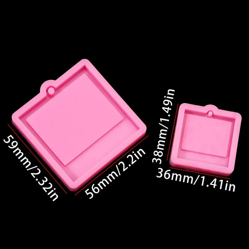 Photo Frame Epoxy Resin Keychain