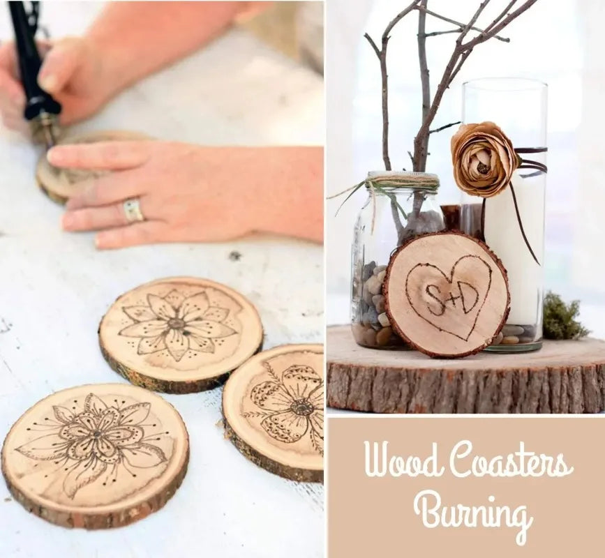 3-16CM/1-10pcsThick Natural Pine Round Unfinished Wood Slices