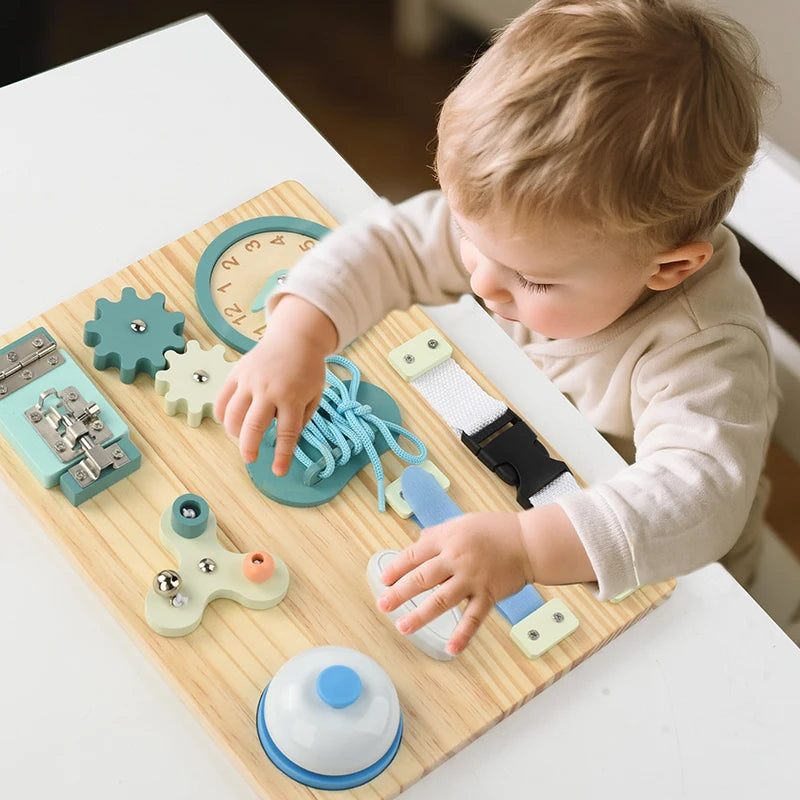 Wooden Activity Sensory Board for Fine Motor Skills