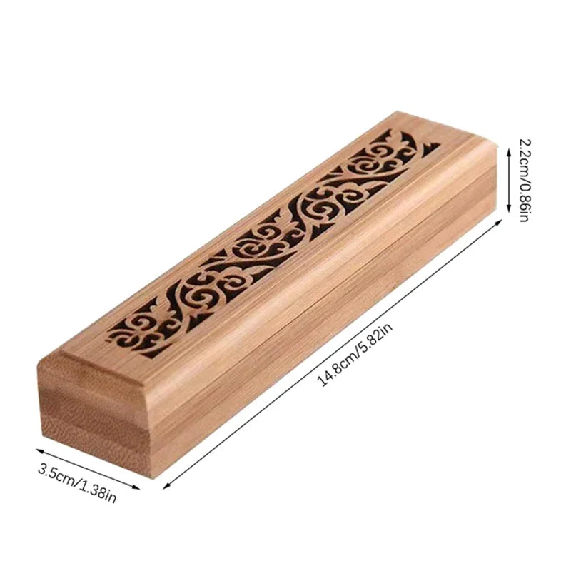 1pc Natural Bamboo Incense Burner With Laying Plate
