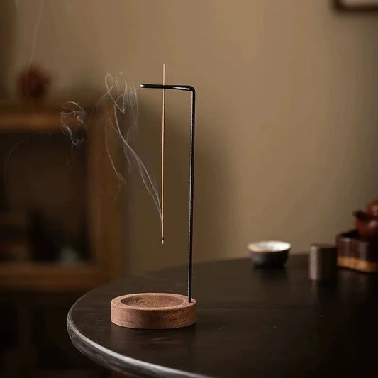 Burner Incense Stick Holder Wooden Round Incense Tray Ornament