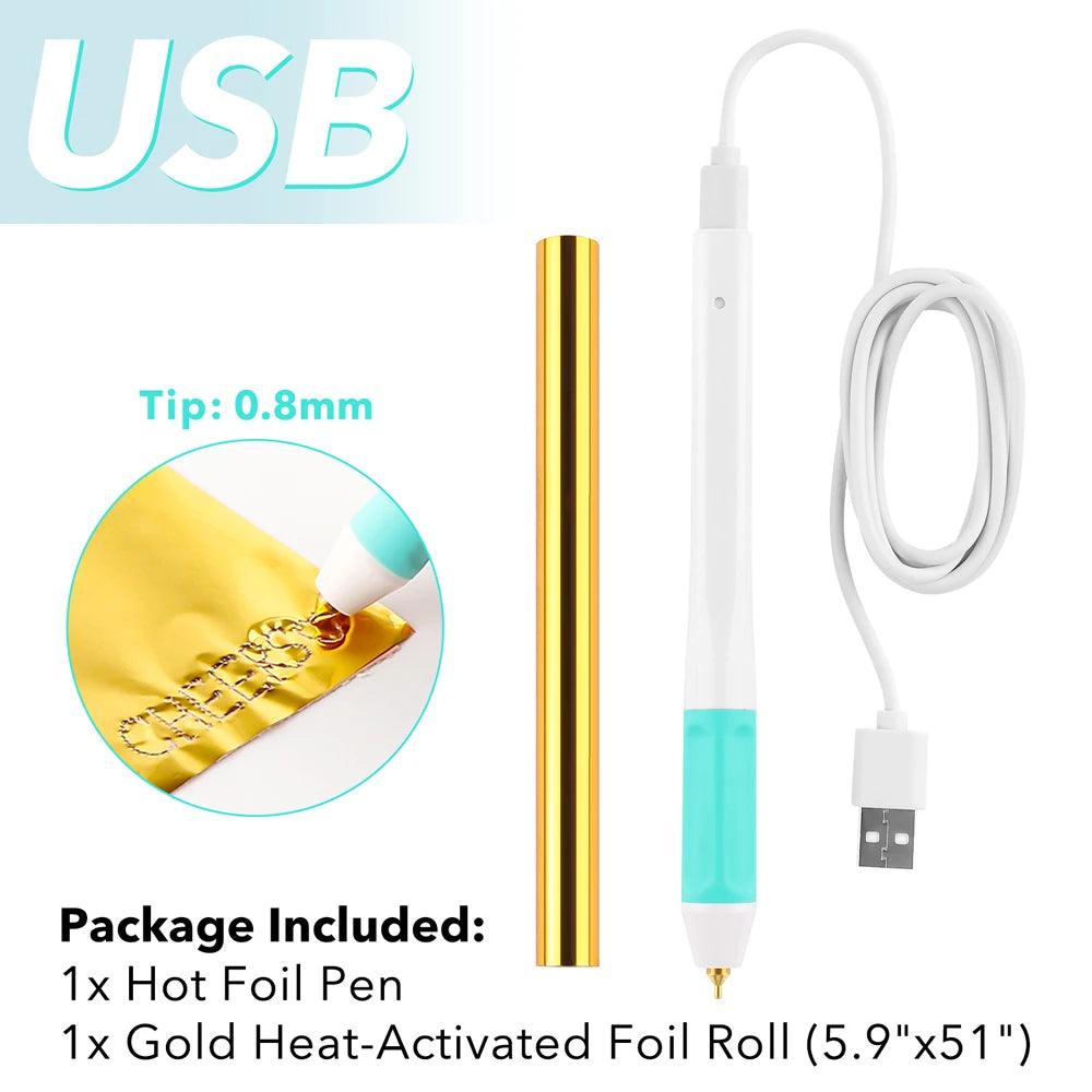 USB Powered Hot Foil Pen Set 0.8mm Heat