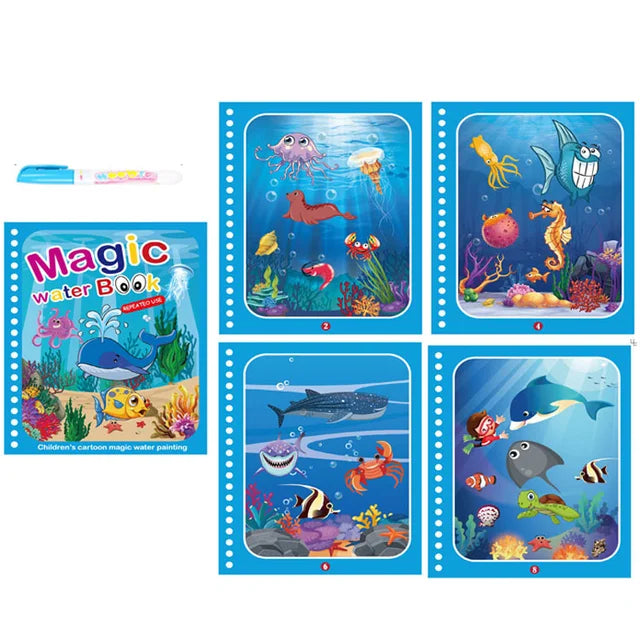 1 Book+1 Pen Reusable Coloring Book Wate