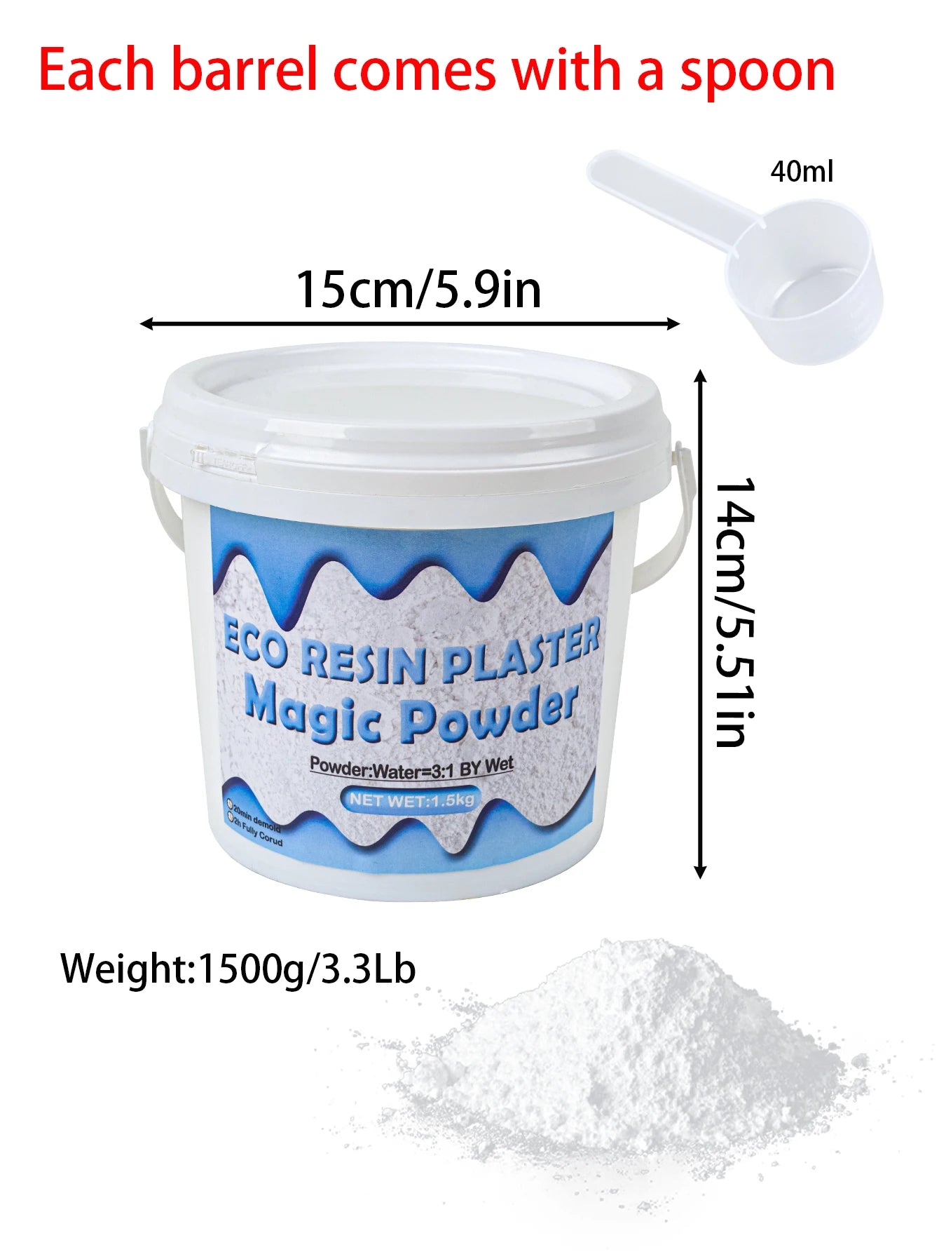 500/1000/1500g Resin Casting Powders High Density