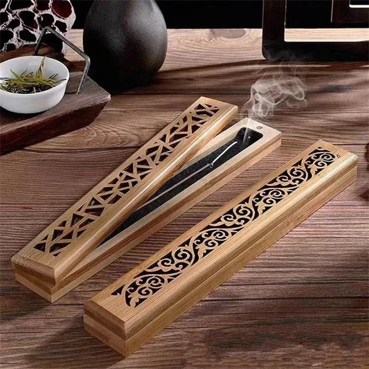 1pc Natural Bamboo Incense Burner With Laying Plate