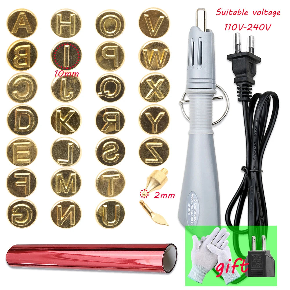 EU Plug Heated Foil Pen Hot Stamping Applicator Kit