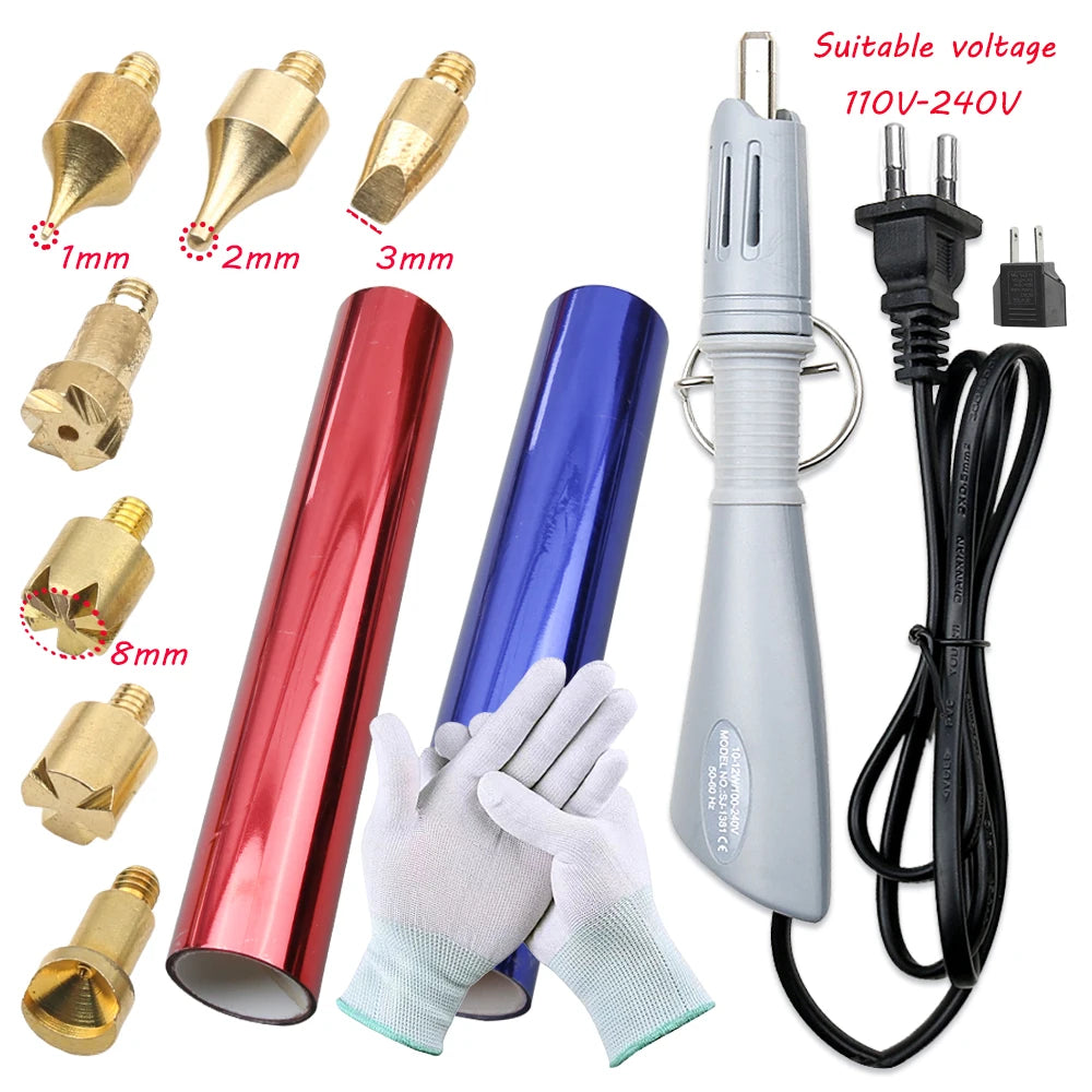EU Plug Heated Foil Pen Hot Stamping Applicator Kit