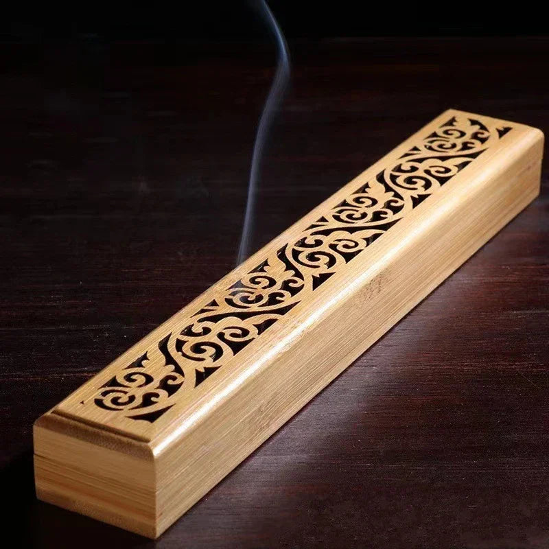 1pc Natural Bamboo Incense Burner With Laying Plate