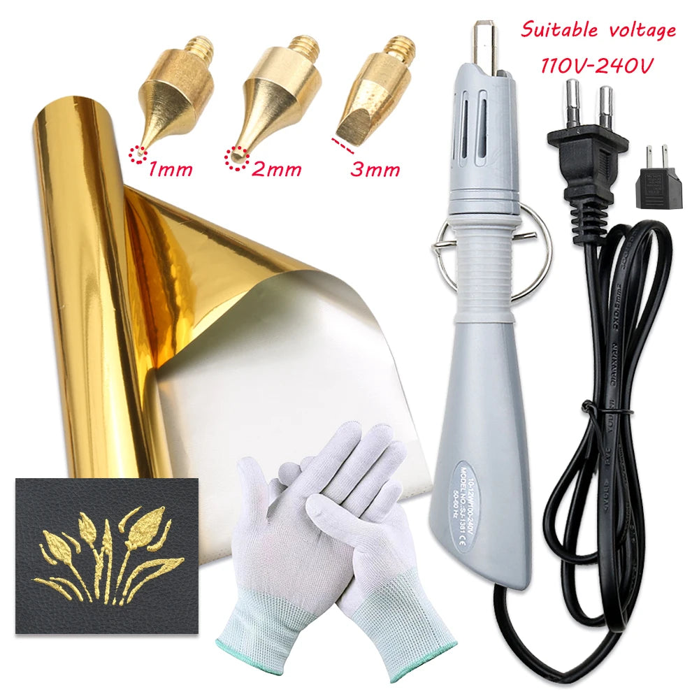 EU Plug Heated Foil Pen Hot Stamping Applicator Kit
