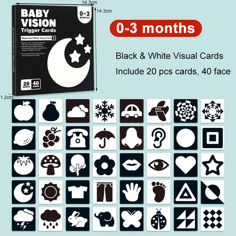Montessori Black White Flash Cards