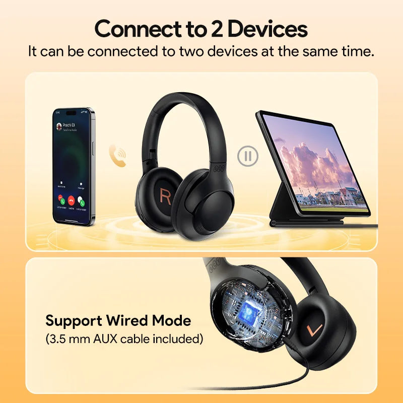 Wireless Headphones Bluetooth Noise Cancellation