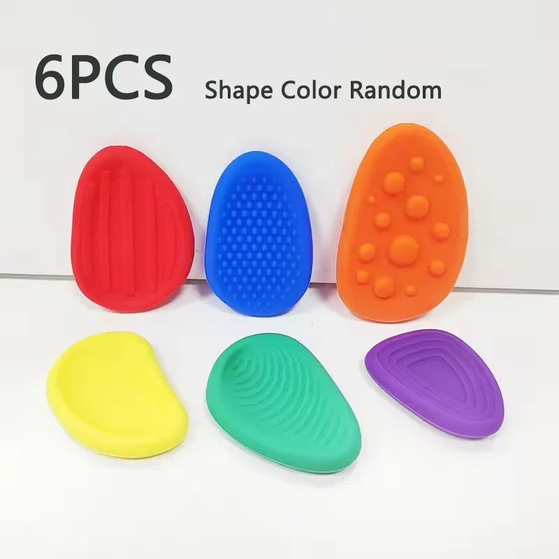 6Pcs Fidget Toys Adults Sensory Silicone Stone