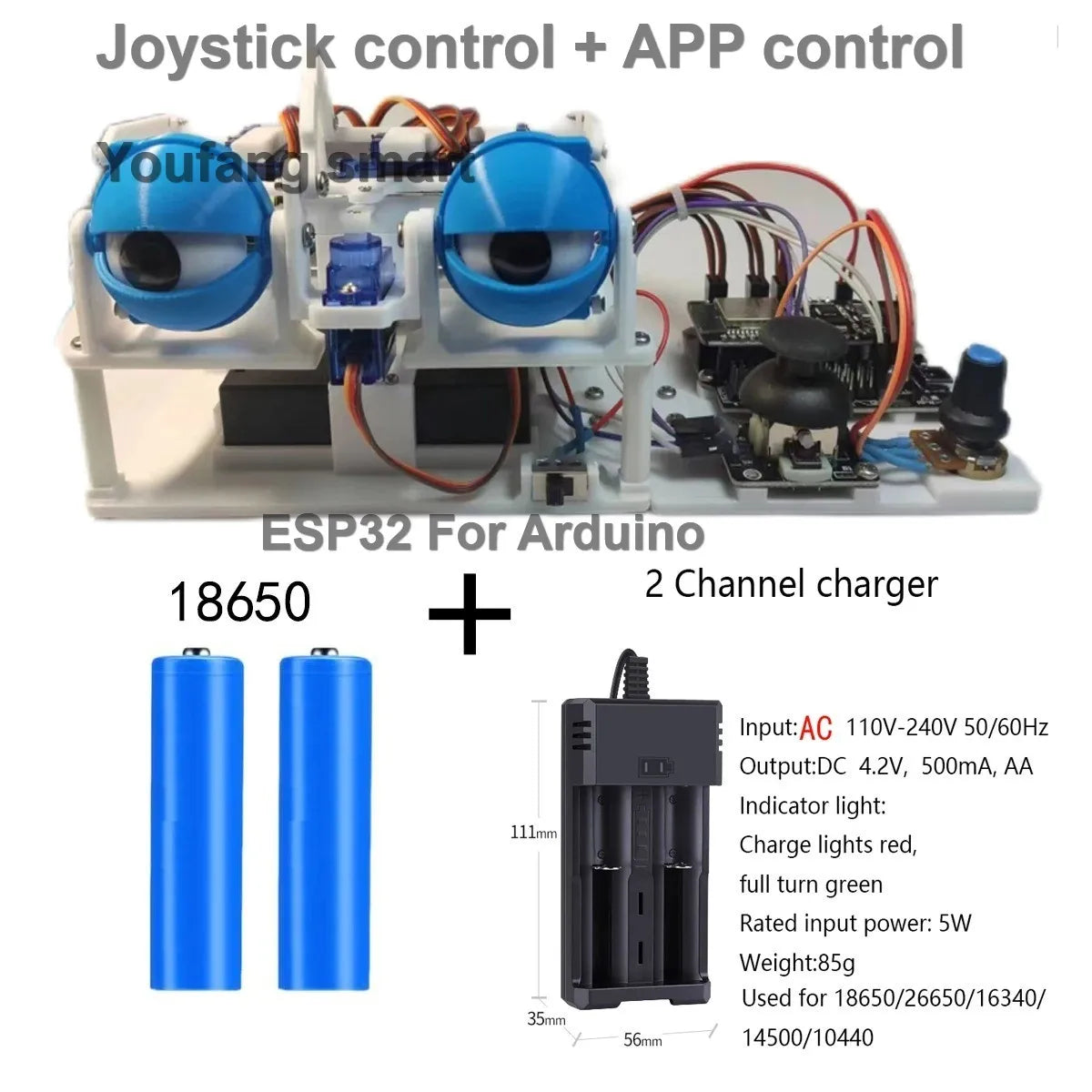 SG90 Servo Joystick Control Animatronic Eyes