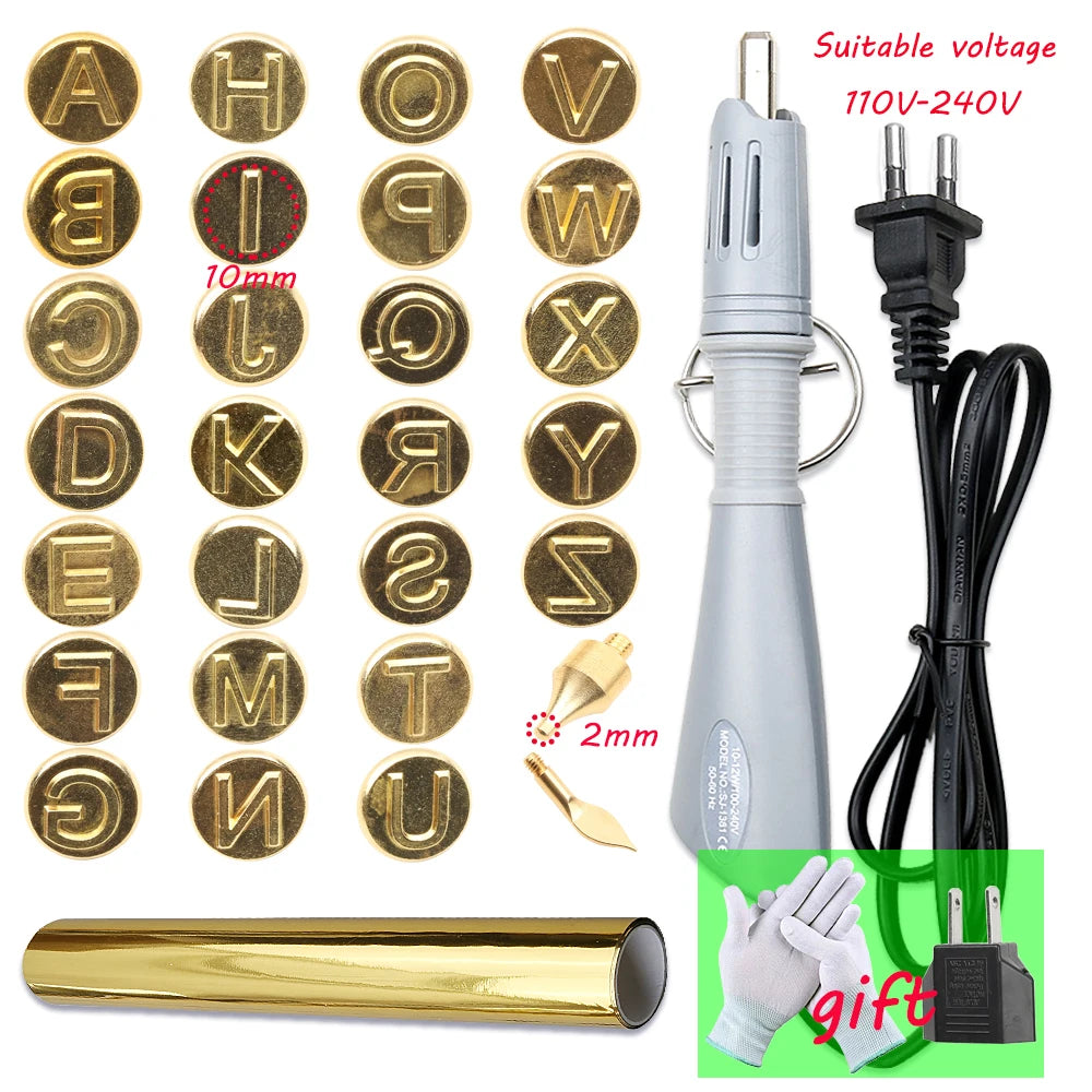 EU Plug Heated Foil Pen Hot Stamping Applicator Kit