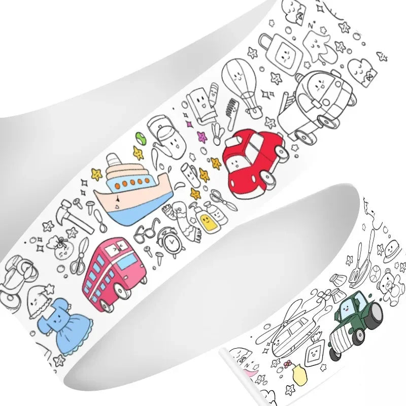 300CM DIY Drawing Roll Sticky Color Filling Paper