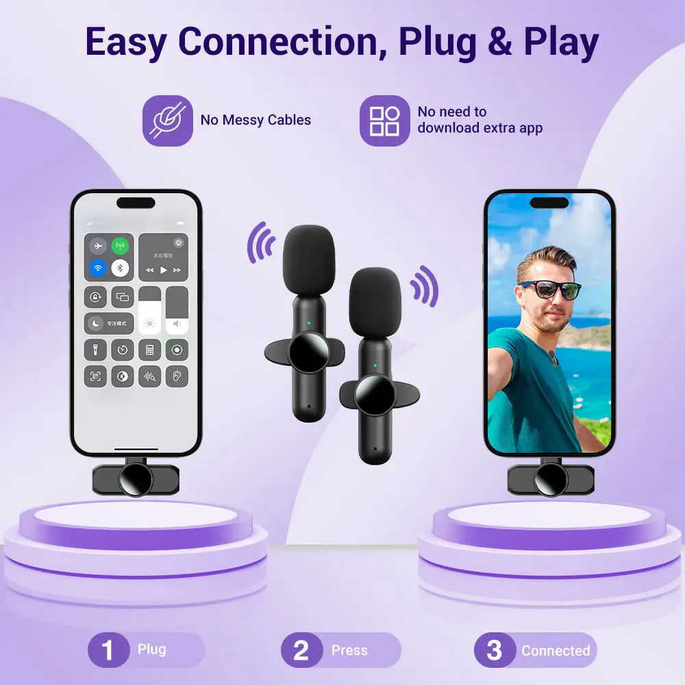 Wireless Lavalier Microphone Mini Portable
