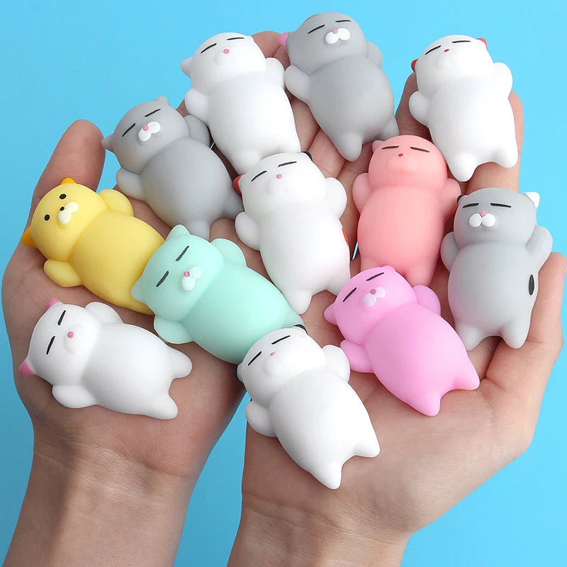 50-1 PCS Mini Cute Soft Cat Anti Stress