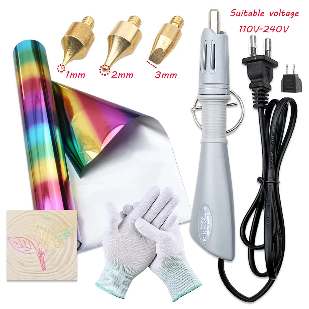 EU Plug Heated Foil Pen Hot Stamping Applicator Kit