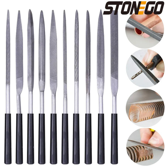 STONEGO 5/10Pcs Diamond Needle File Set