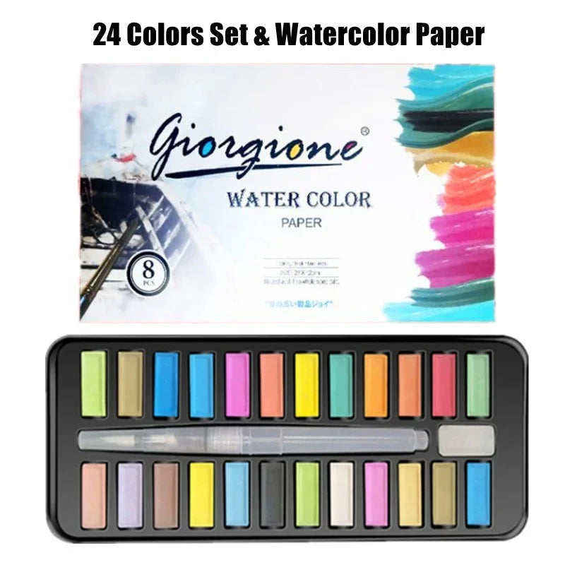 Professional Watercolors Set 24/36 Colors Pigment