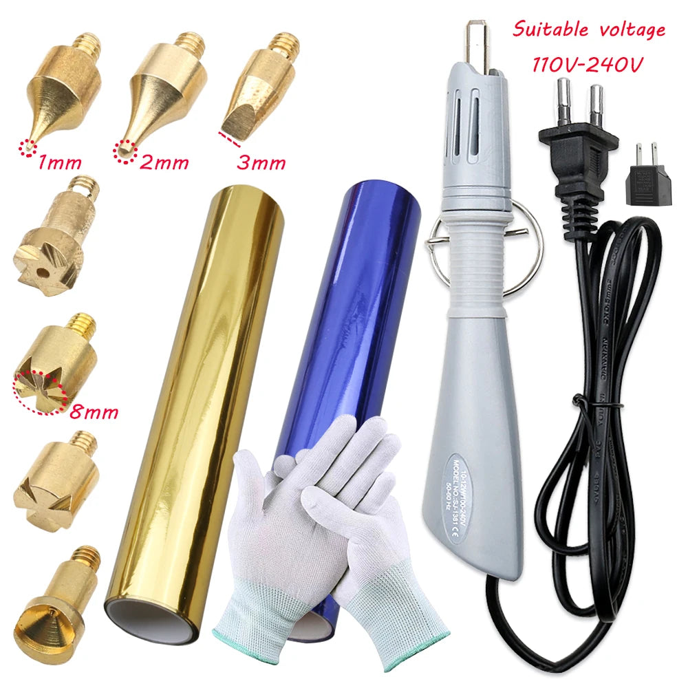 EU Plug Heated Foil Pen Hot Stamping Applicator Kit