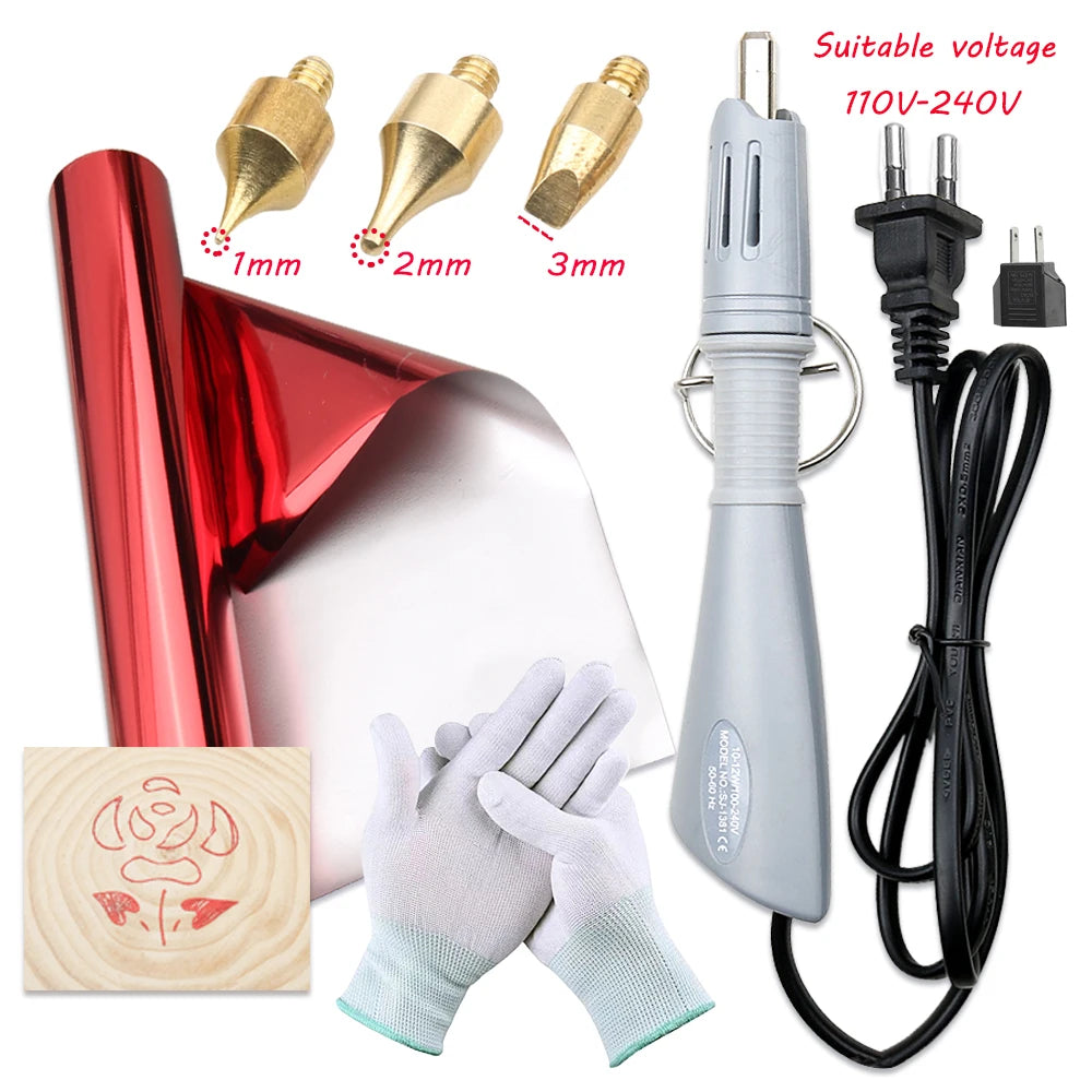 EU Plug Heated Foil Pen Hot Stamping Applicator Kit