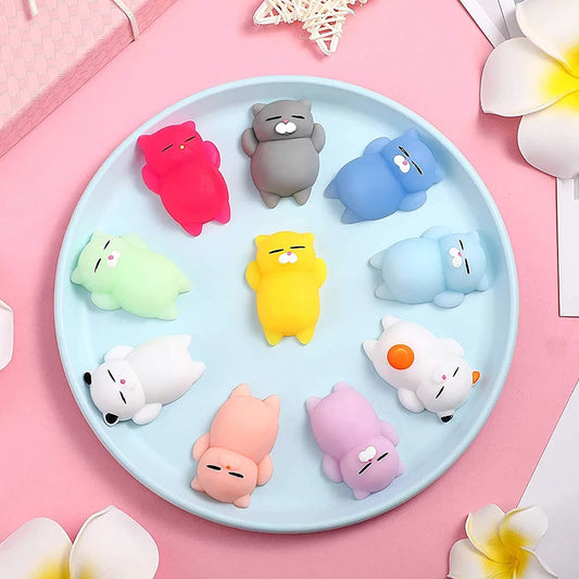 50-1 PCS Mini Cute Soft Cat Anti Stress