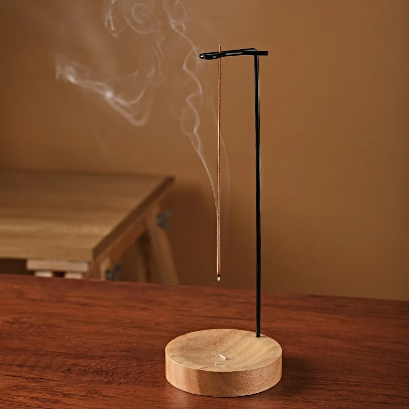 Burner Incense Stick Holder Wooden Round Incense Tray Ornament