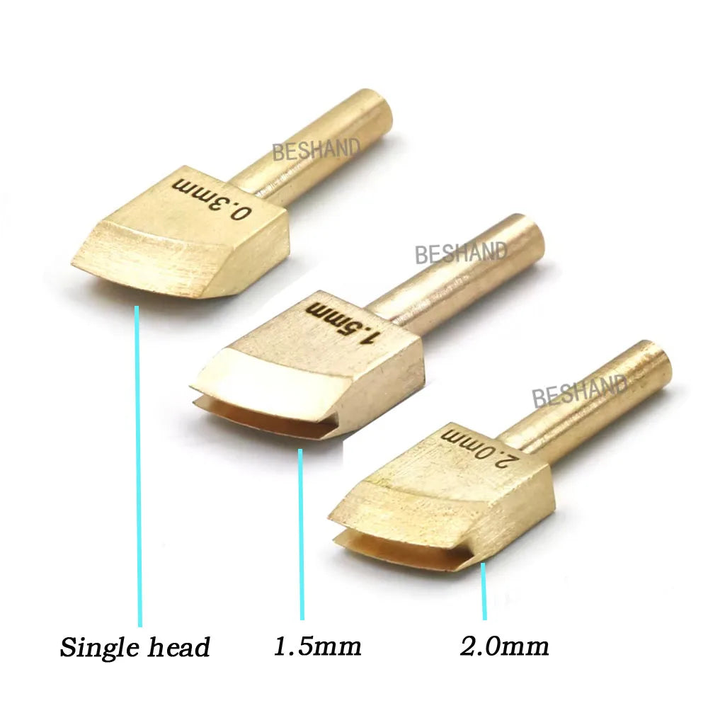 Soldering Iron Tips Edging Creaser Brass Head for Leather